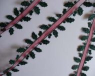A CHRISTMAS HOLLY ORGANDIE RIBBON